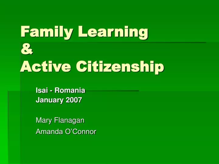 family learning active citizenship