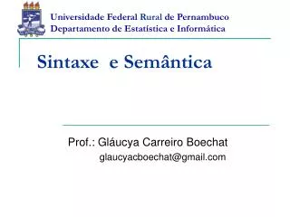 sintaxe e sem ntica