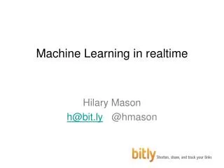 Machine Learning in realtime