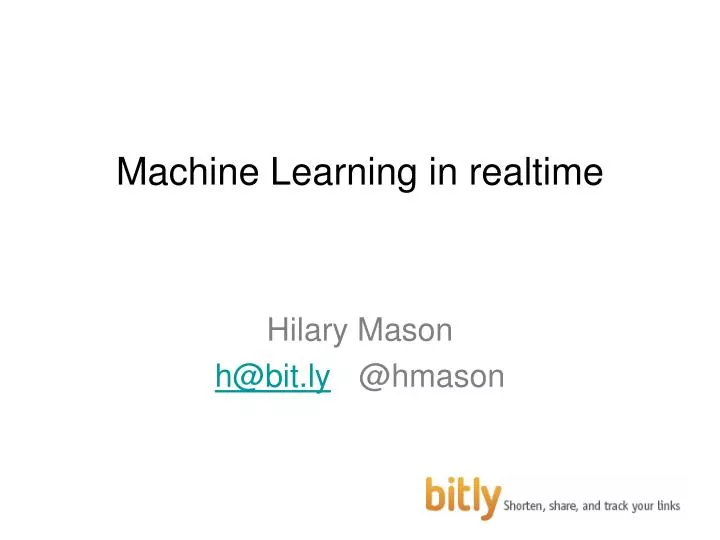 machine learning in realtime