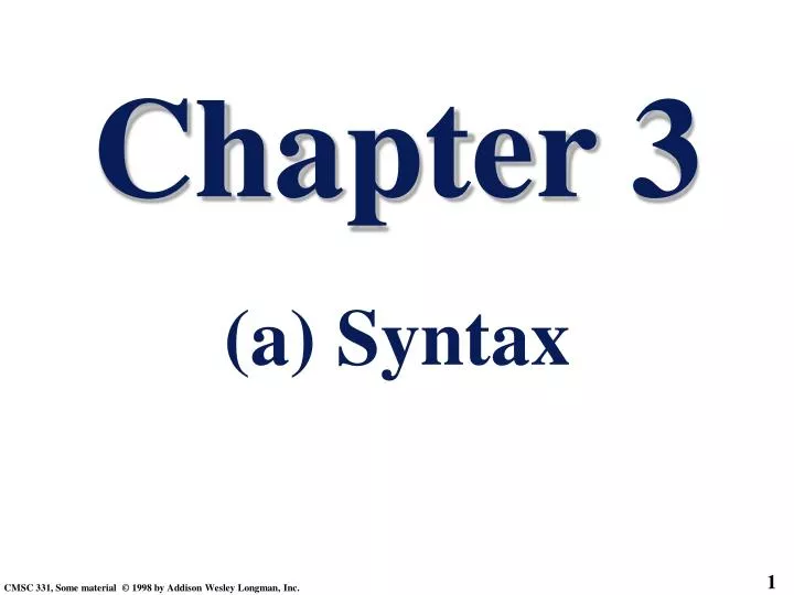 chapter 3 a syntax