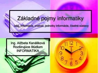 z kladn pojmy informatiky daj inform cia znalos jednotky inform cie seln s stavy