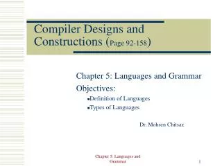 Compiler Designs and Constructions ( Page 92-158 )