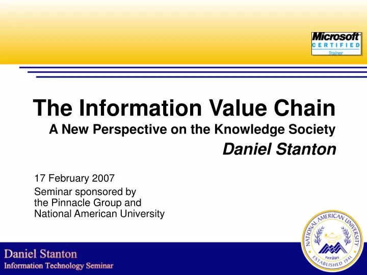 the information value chain a new perspective on the knowledge society daniel stanton