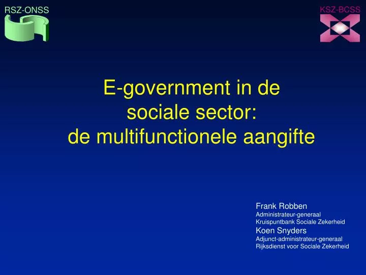 e government in de sociale sector de multifunctionele aangifte