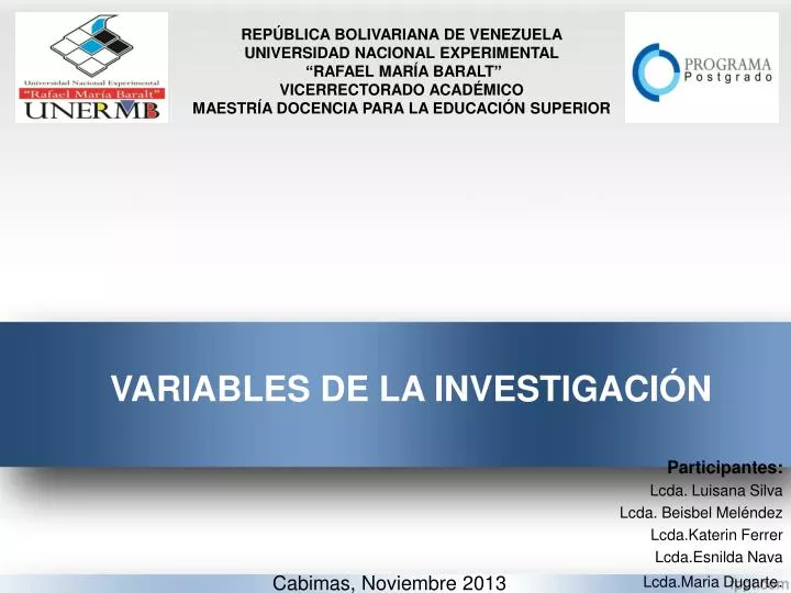 variables de la investigaci n