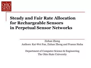 Steady and Fair Rate Allocation for Rechargeable Sensors in Perpetual Sensor Networks