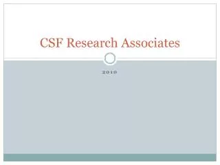 CSF Research Associates