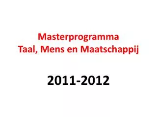 masterprogramma taal mens en maatschappij