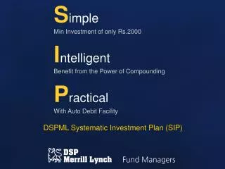 DSPML Systematic Investment Plan (SIP)