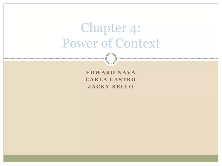 chapter 4 power of context
