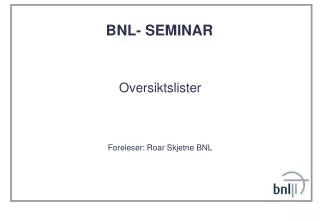 bnl seminar