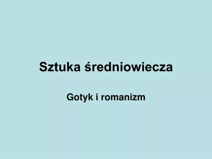 sztuka redniowiecza