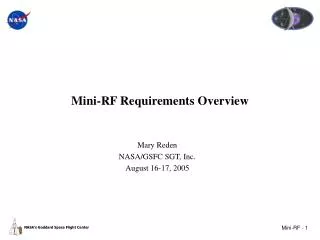Mini-RF Requirements Overview