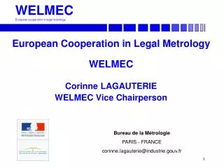 WELMEC European cooperation in legal metrology