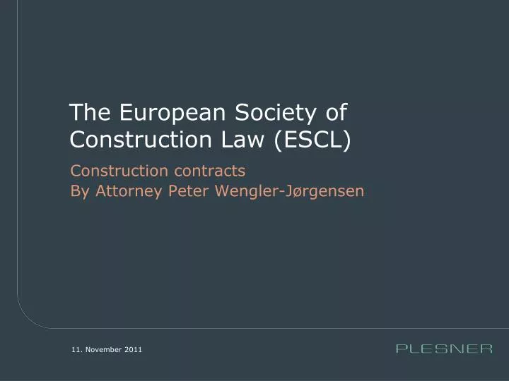 the european society of construction law escl