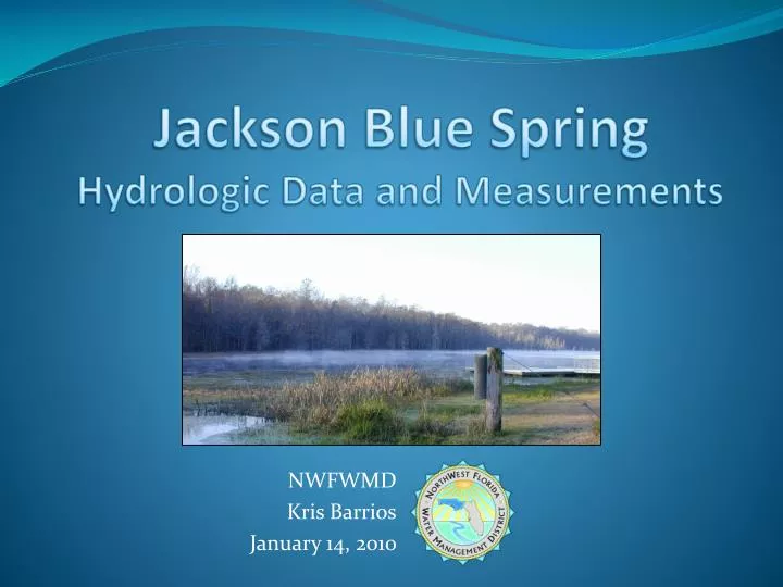 jackson blue spring hydrologic data and measurements