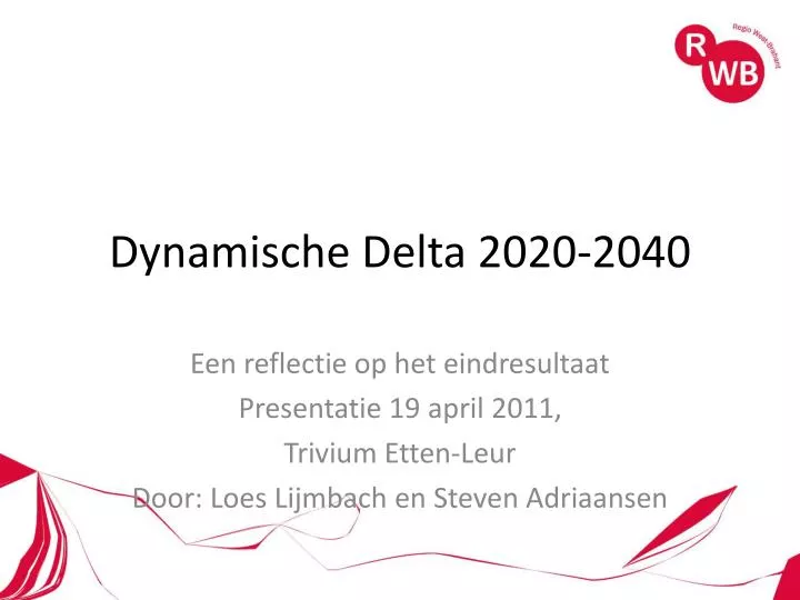 dynamische delta 2020 2040