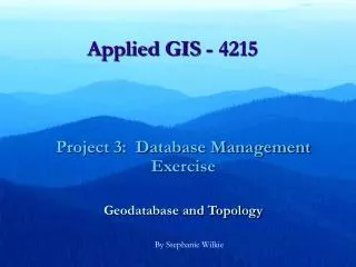 Applied GIS - 4215