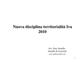 nuova disciplina territorialit iva 2010