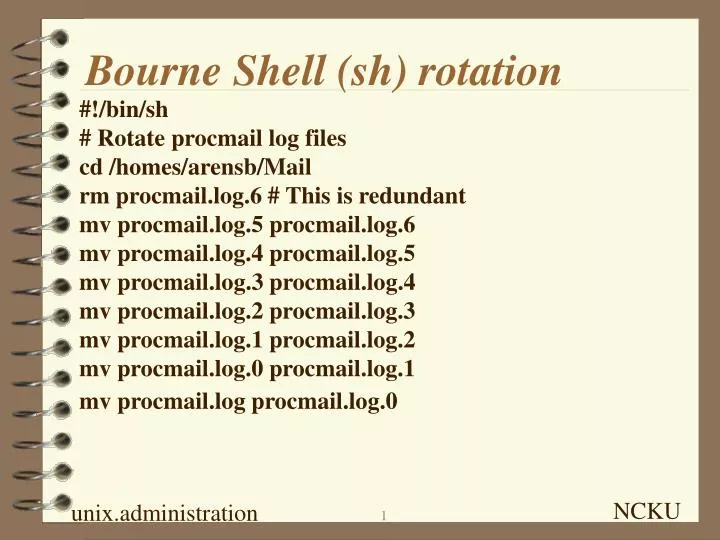 bourne shell sh rotation