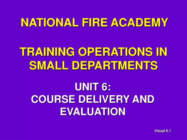training operations in small departments