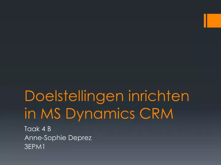 doelstellingen inrichten in ms dynamics crm