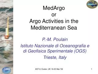 MedArgo or Argo Activities in the Mediterranean Sea