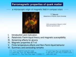Ferromagnetic properties of quark matter