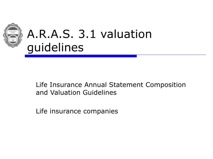 a r a s 3 1 valuation guidelines