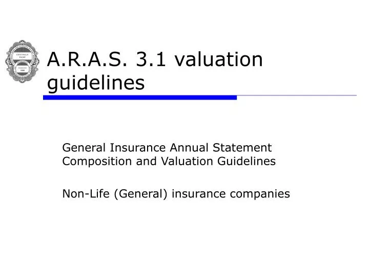 a r a s 3 1 valuation guidelines