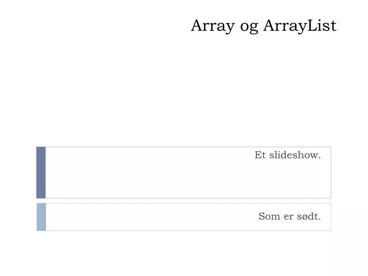 array og arraylist