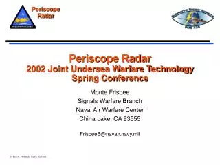 Periscope Radar 2002 Joint Undersea Warfare Technology Spring Conference