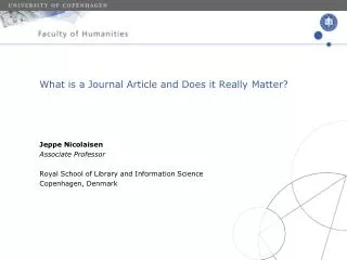 What is a Journal Article and Does it Really Matter?