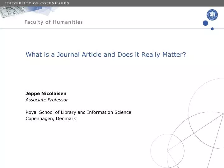 what is a journal article and does it really matter