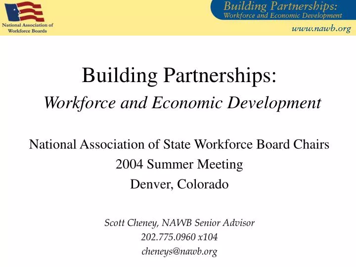 building partnerships workforce and economic development