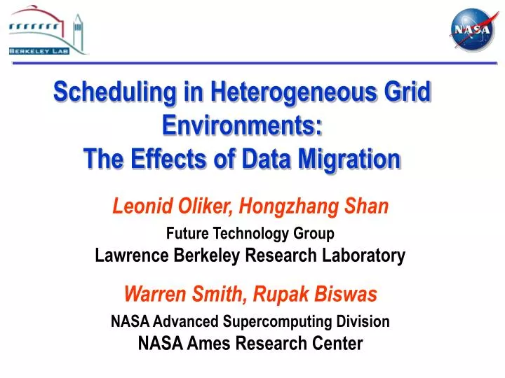 scheduling in heterogeneous grid environments the effects of data migration
