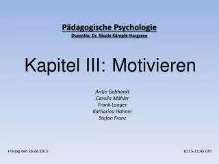 kapitel iii motivieren