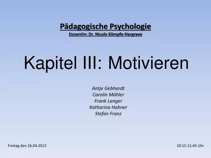 kapitel iii motivieren