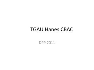 tgau hanes cbac