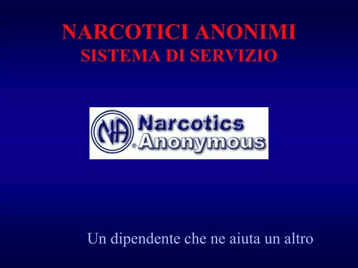 narcotici anonimi sistema di servizio