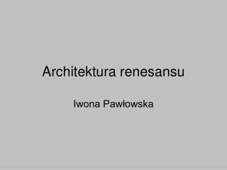 architektura renesansu
