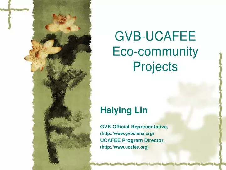 gvb ucafee eco community projects