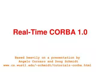 Real-Time CORBA 1.0