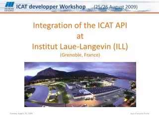 Integration of the ICAT API at Institut Laue-Langevin (ILL) (Grenoble, France)