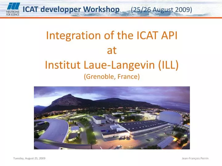 integration of the icat api at institut laue langevin ill grenoble france