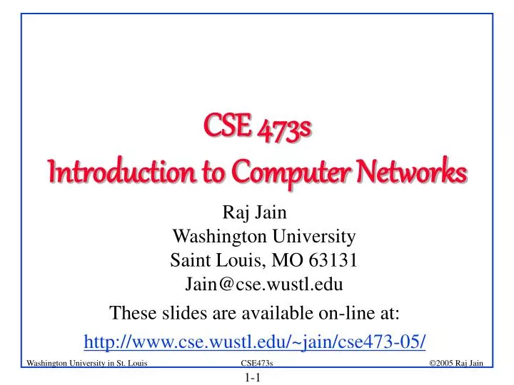 cse 473s introduction to computer networks