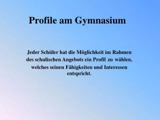 profile am gymnasium