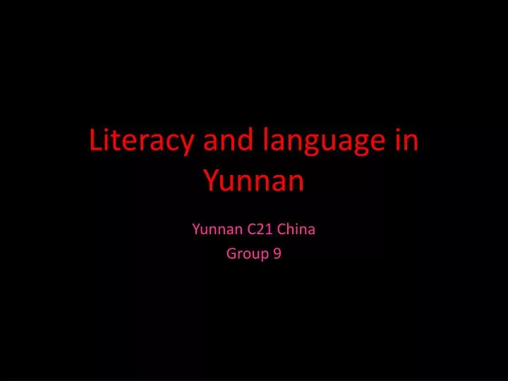 literacy and language in y unnan