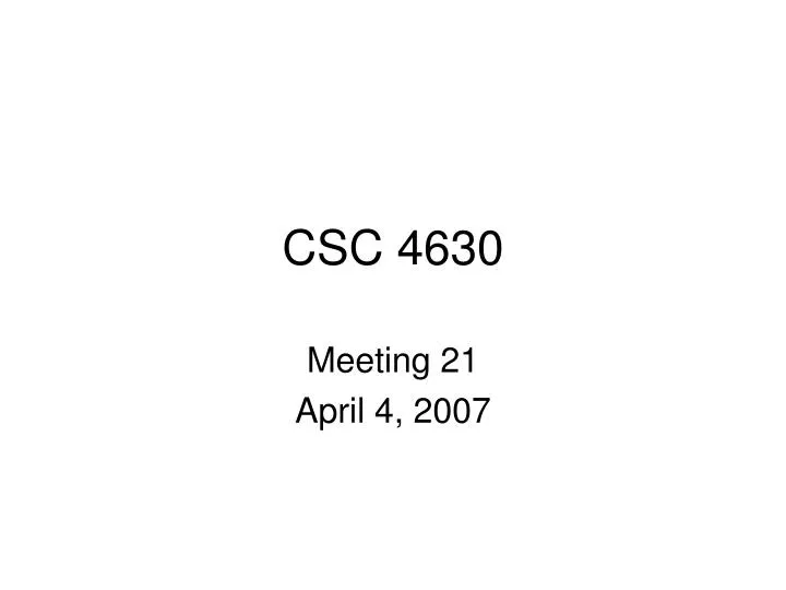 csc 4630